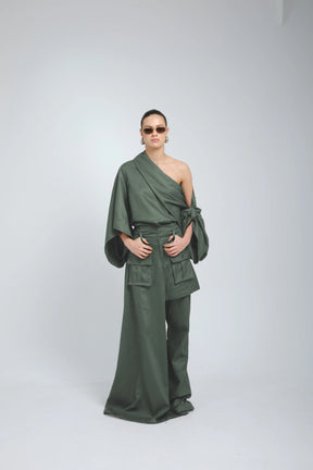 Ciocco Draped One-Shoulder Blouse