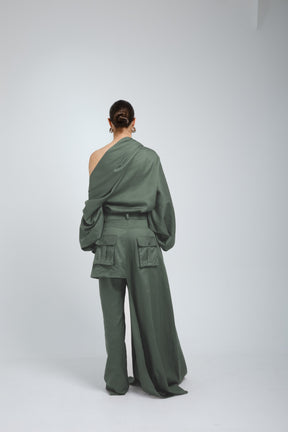 Ciocco Draped One-Shoulder Blouse