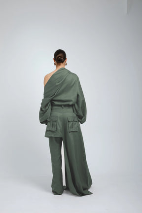 Ciocco Draped One-Shoulder Blouse