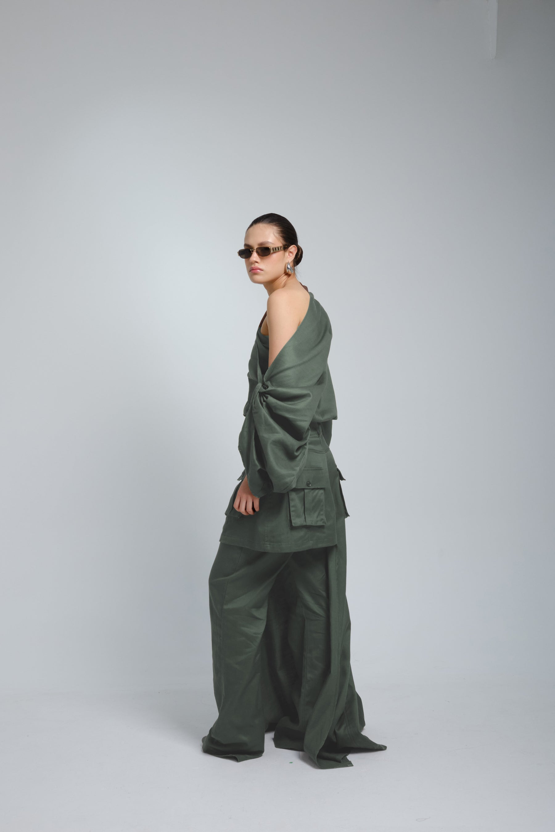 Ciocco Draped One-Shoulder Blouse