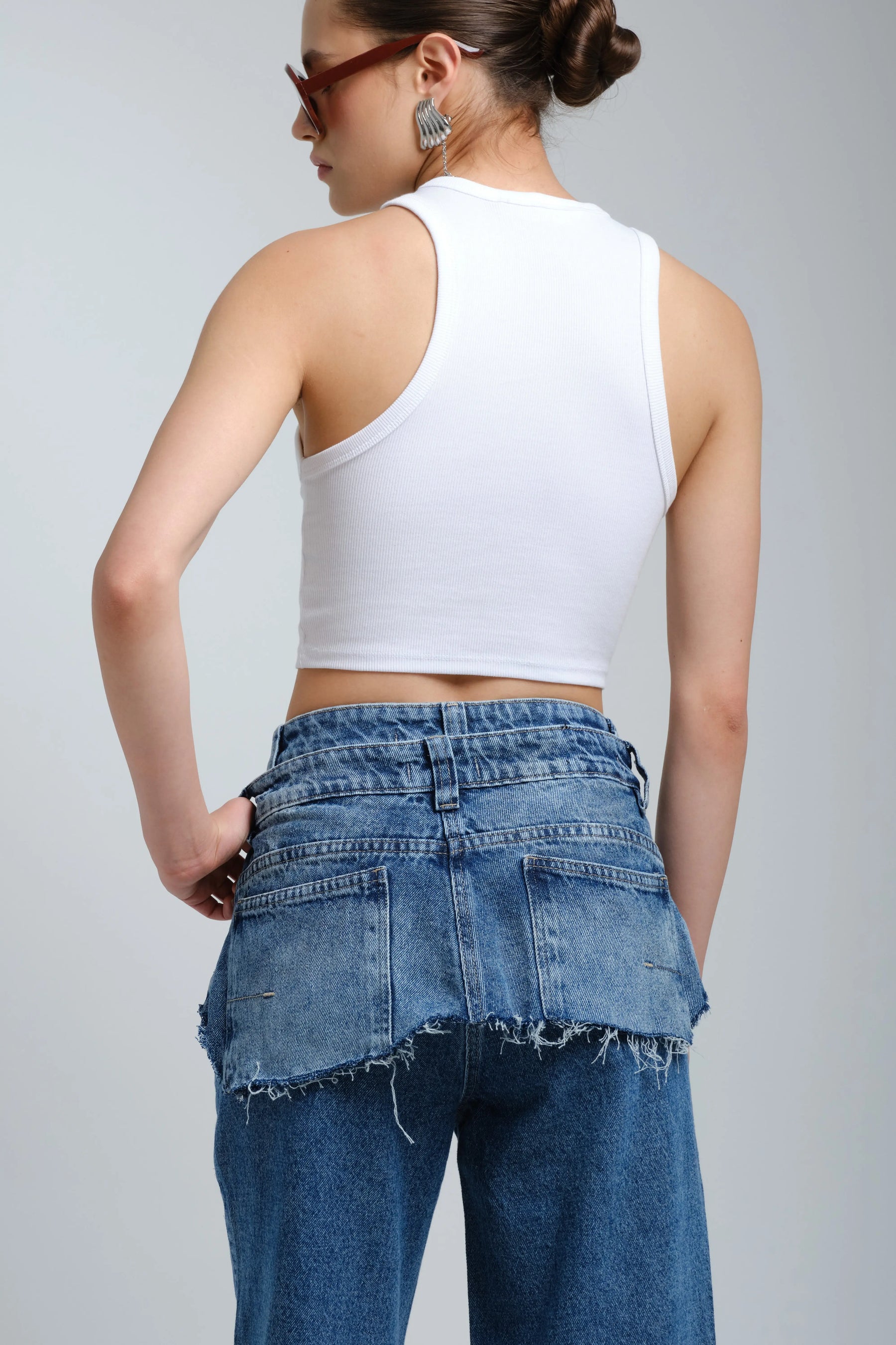 Ombra Deconstructed Wide-Leg Denim