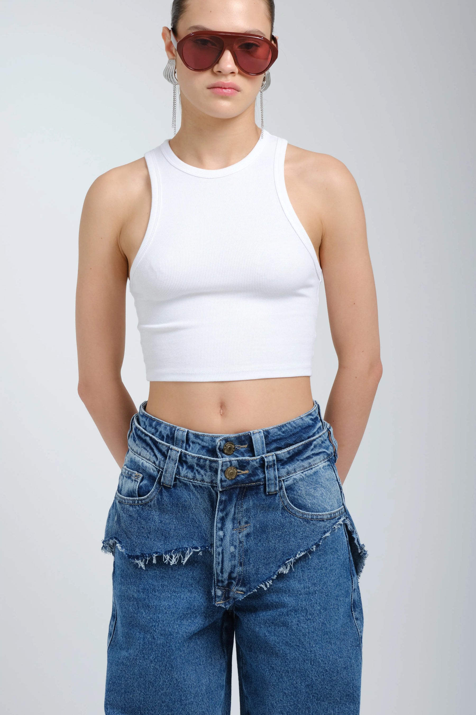Ombra Deconstructed Wide-Leg Denim