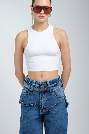 Ombra Deconstructed Wide-Leg Denim