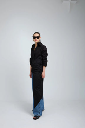 Mento Black Asymmetric Shirt