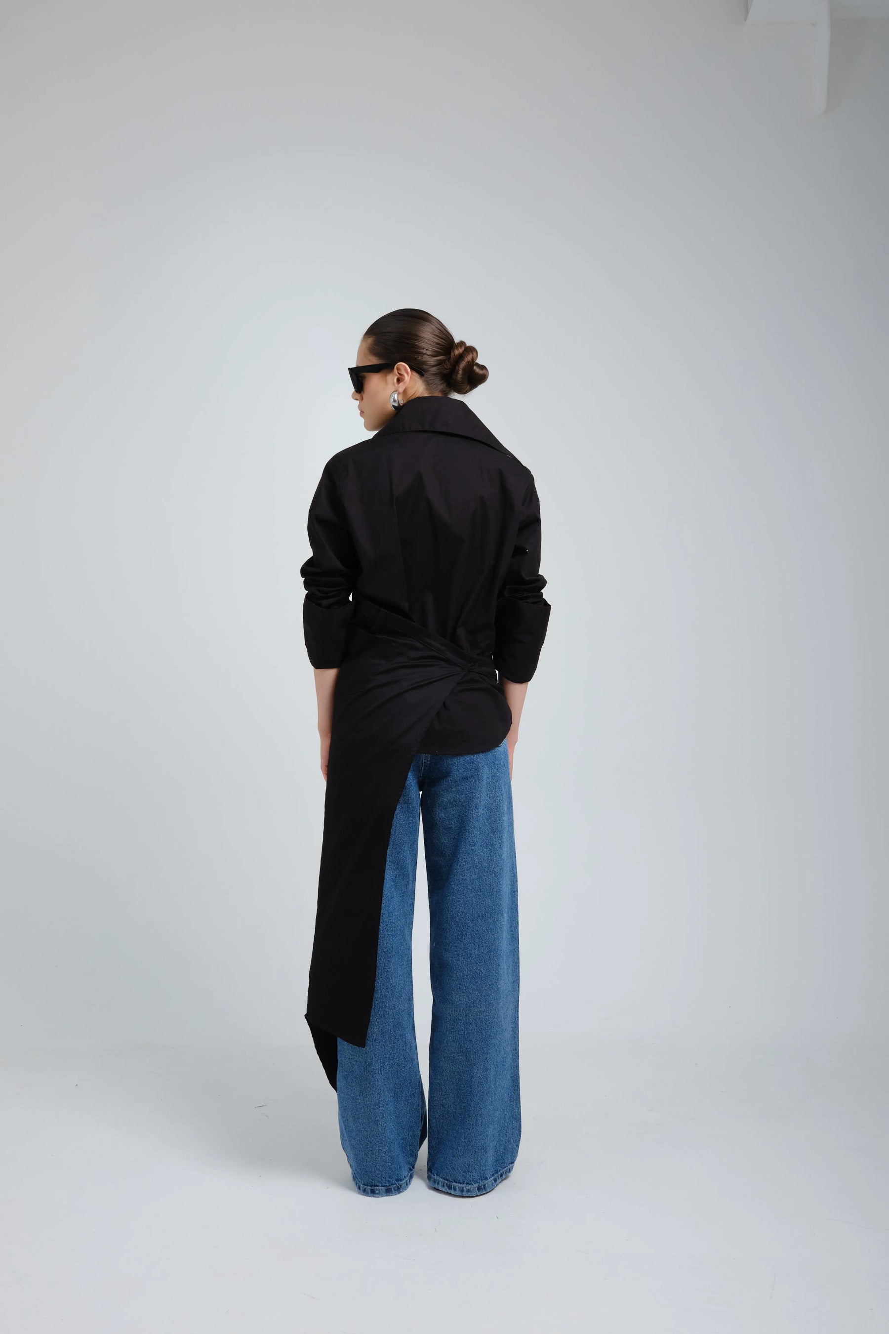 Mento Black Asymmetric Shirt