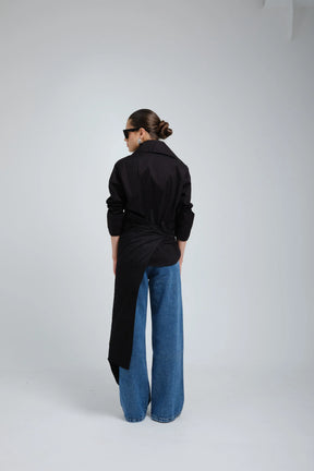 Mento Black Asymmetric Shirt