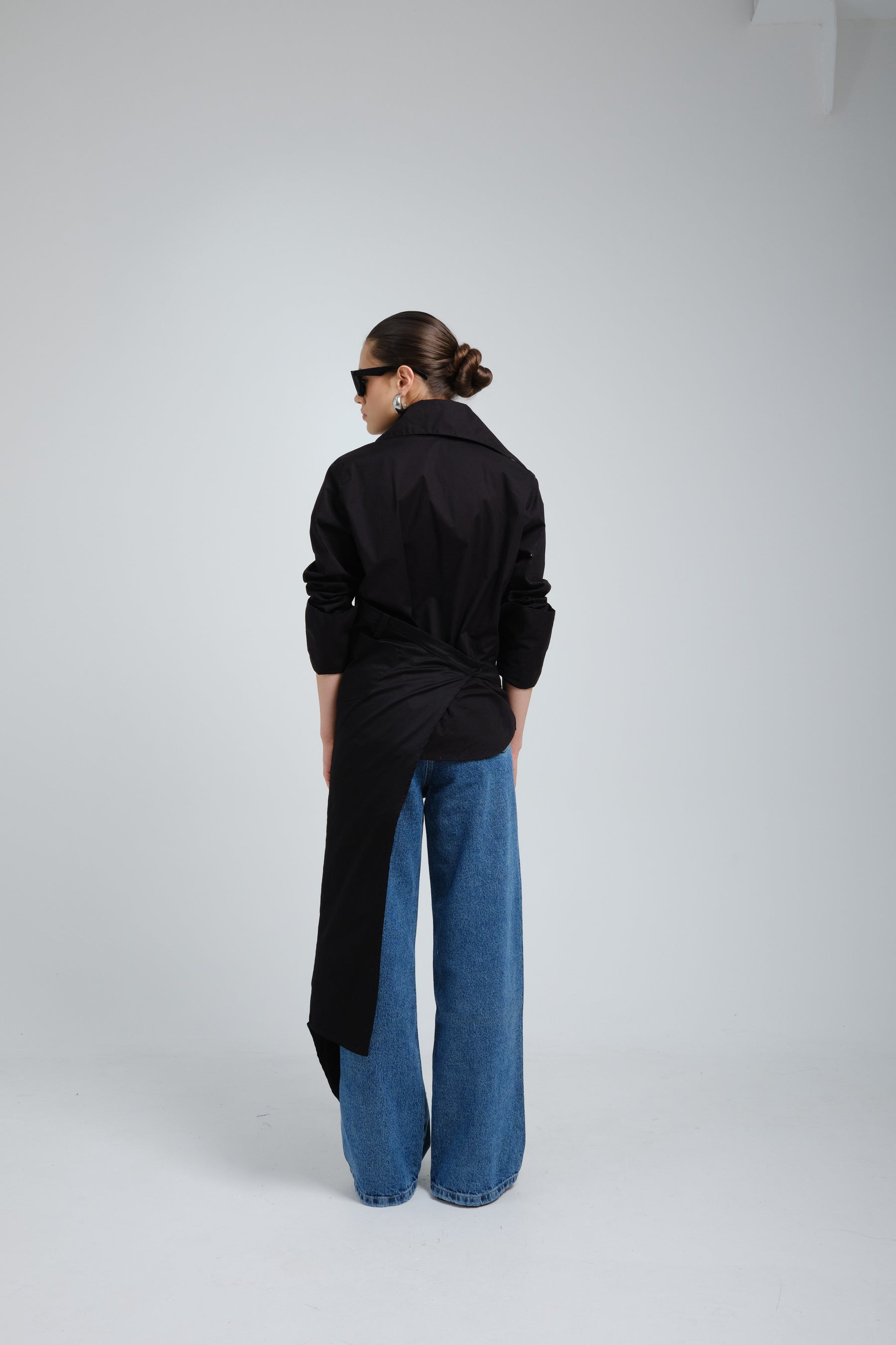 Mento Black Asymmetric Shirt