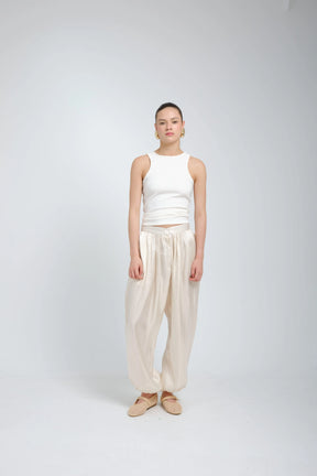 Suna Noir Satin Harem Trousers