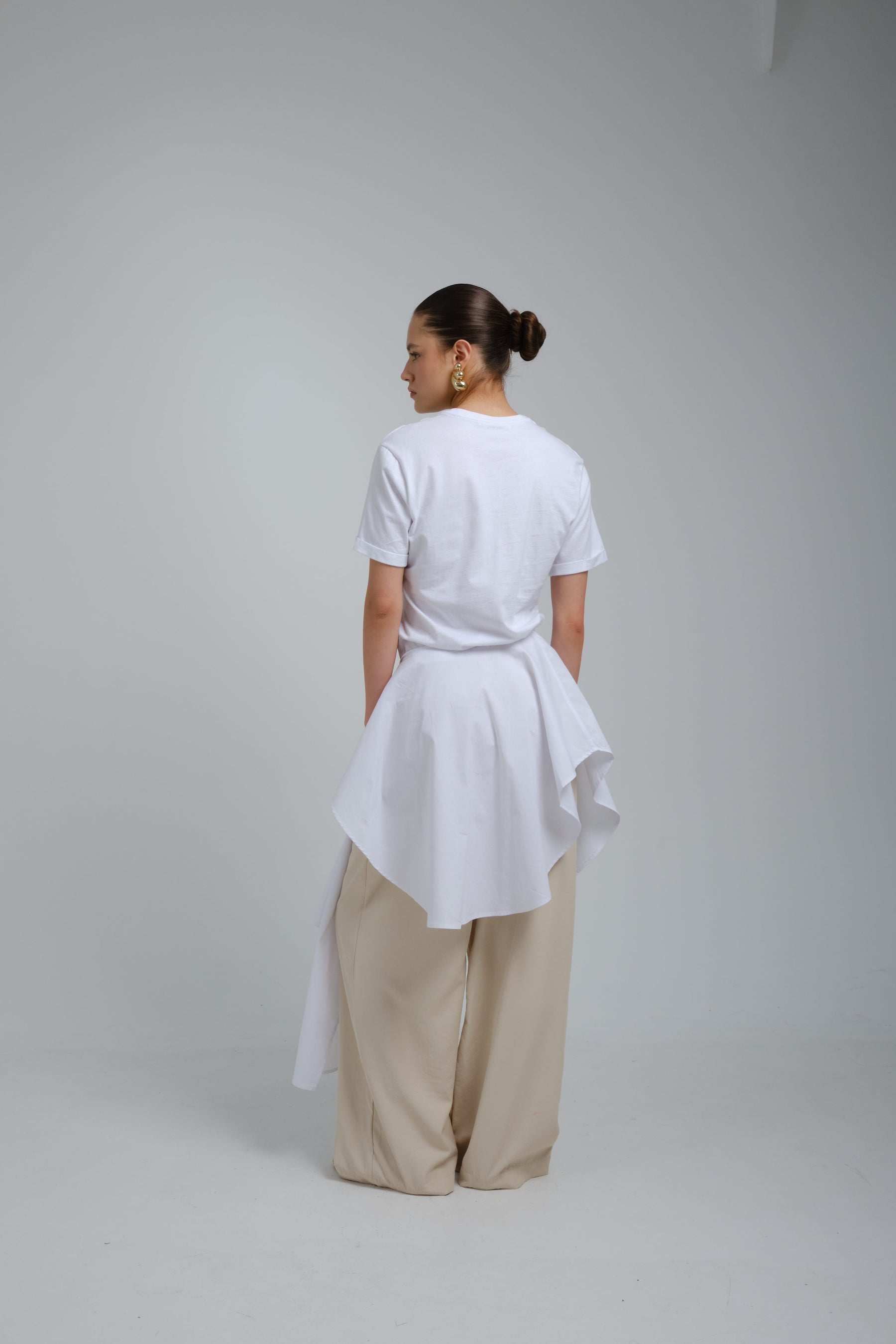 Radia Blanca Poplin Wrap T-shirt