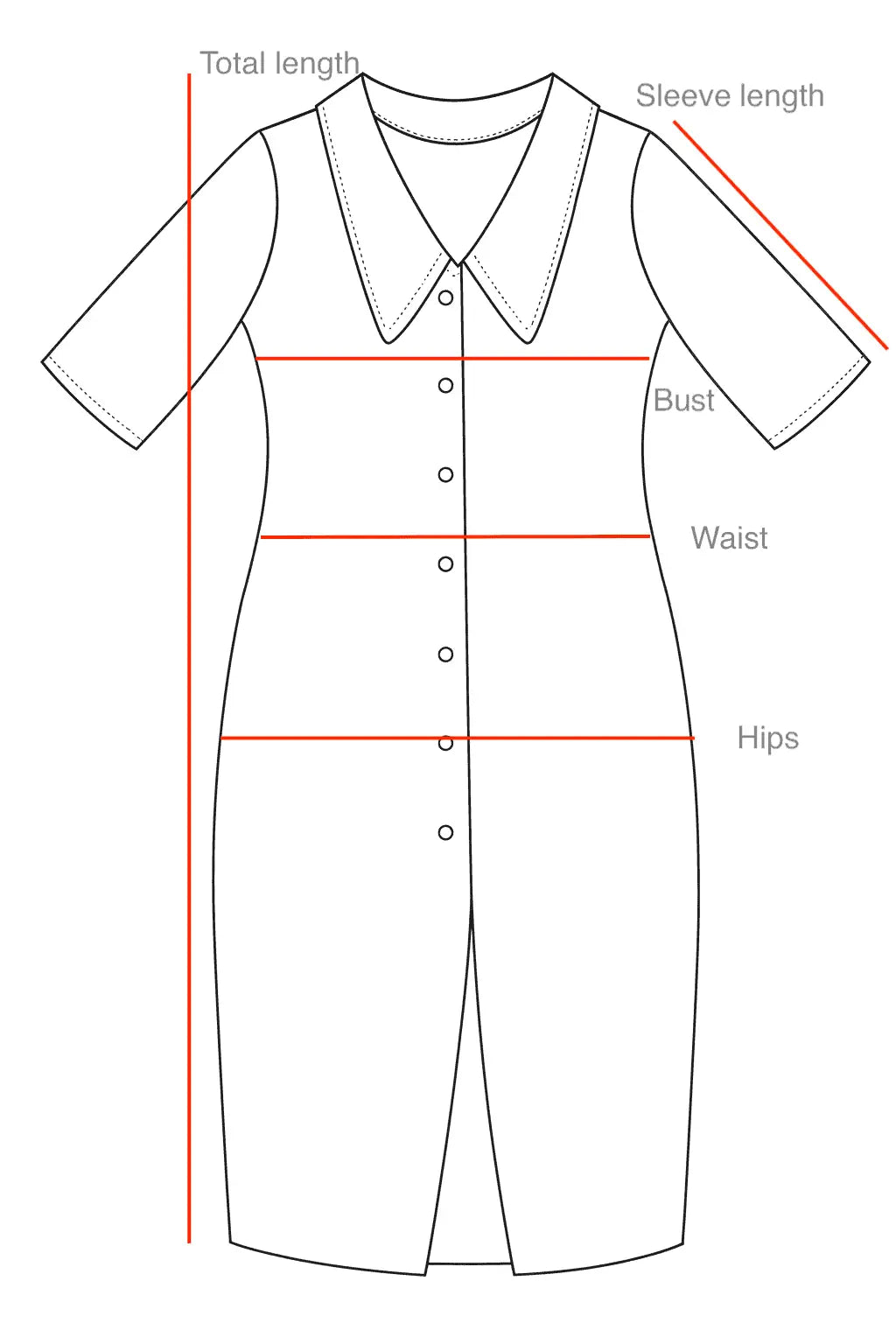 Button Down Dress In Cotton & Elastane