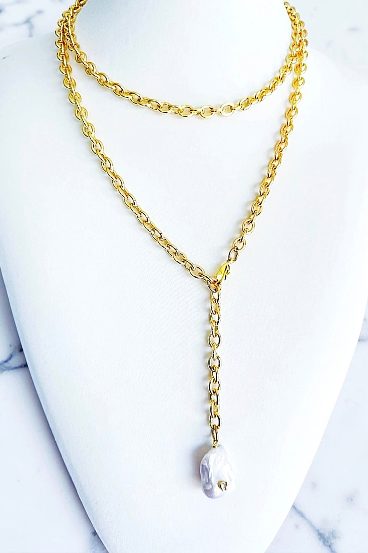 Dalia pearl chain necklace
