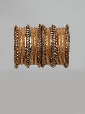 Indian Antique Gold Stone Bangle Set