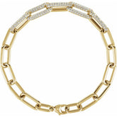 1 1/2 CT Lab-Grown Diamond Paperclip Bracelet in 14K Gold