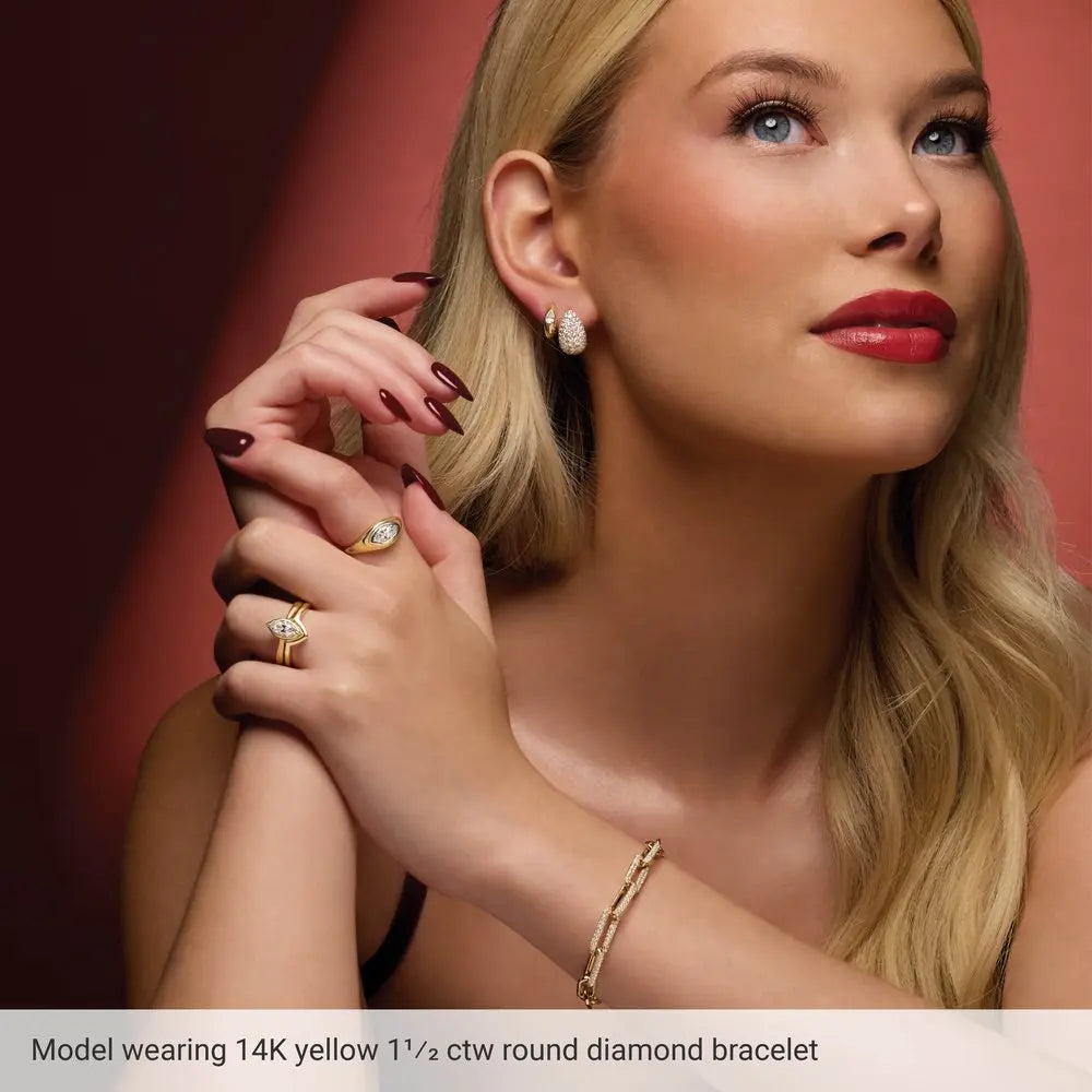 1 1/2 CT Lab-Grown Diamond Paperclip Bracelet in 14K Gold