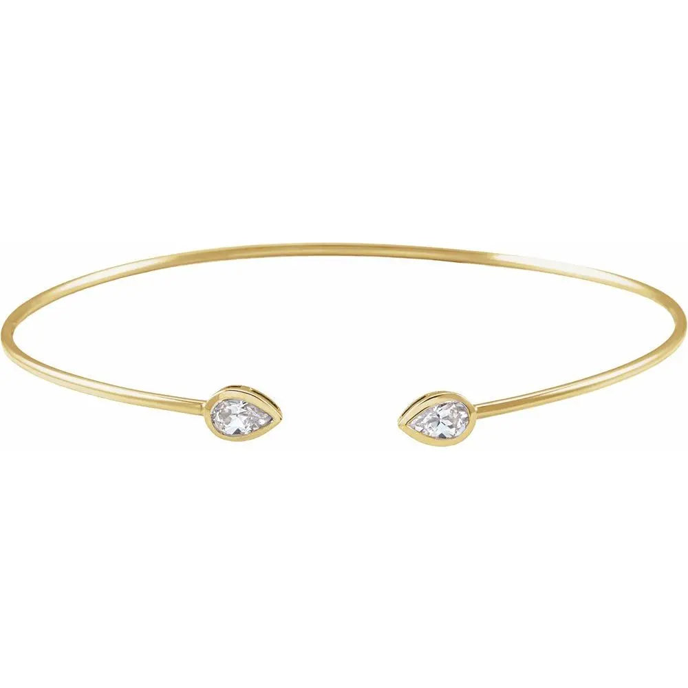 1/2 CT Natural Diamond Bangle Bracelet in 14K Gold
