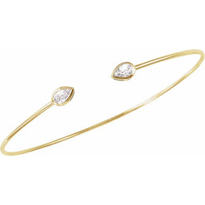 1/2 CT Natural Diamond Bangle Bracelet in 14K Gold