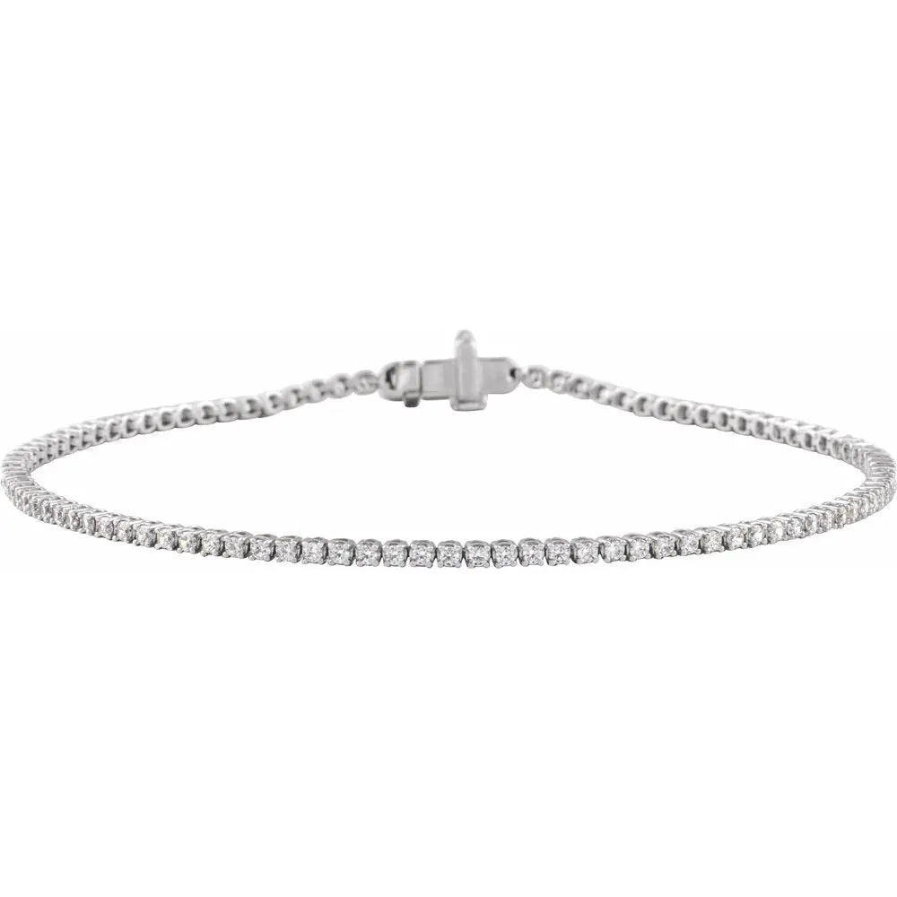 14K Gold 1 CTW Lab-Grown Diamond Tennis Bracelet