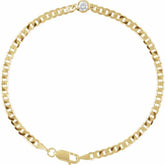 1/4 CT Natural Diamond Link Bracelet in 14K Gold