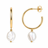 Baroque Pearl Hoop Earrings