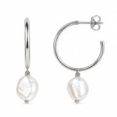 Baroque Pearl Hoop Earrings