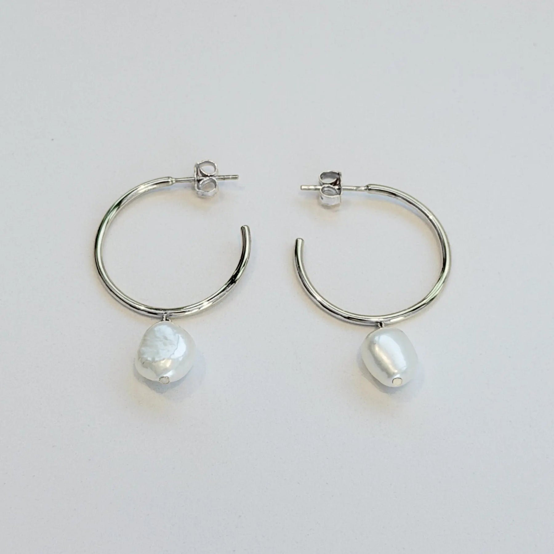 Baroque Pearl Hoop Earrings