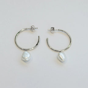 Baroque Pearl Hoop Earrings