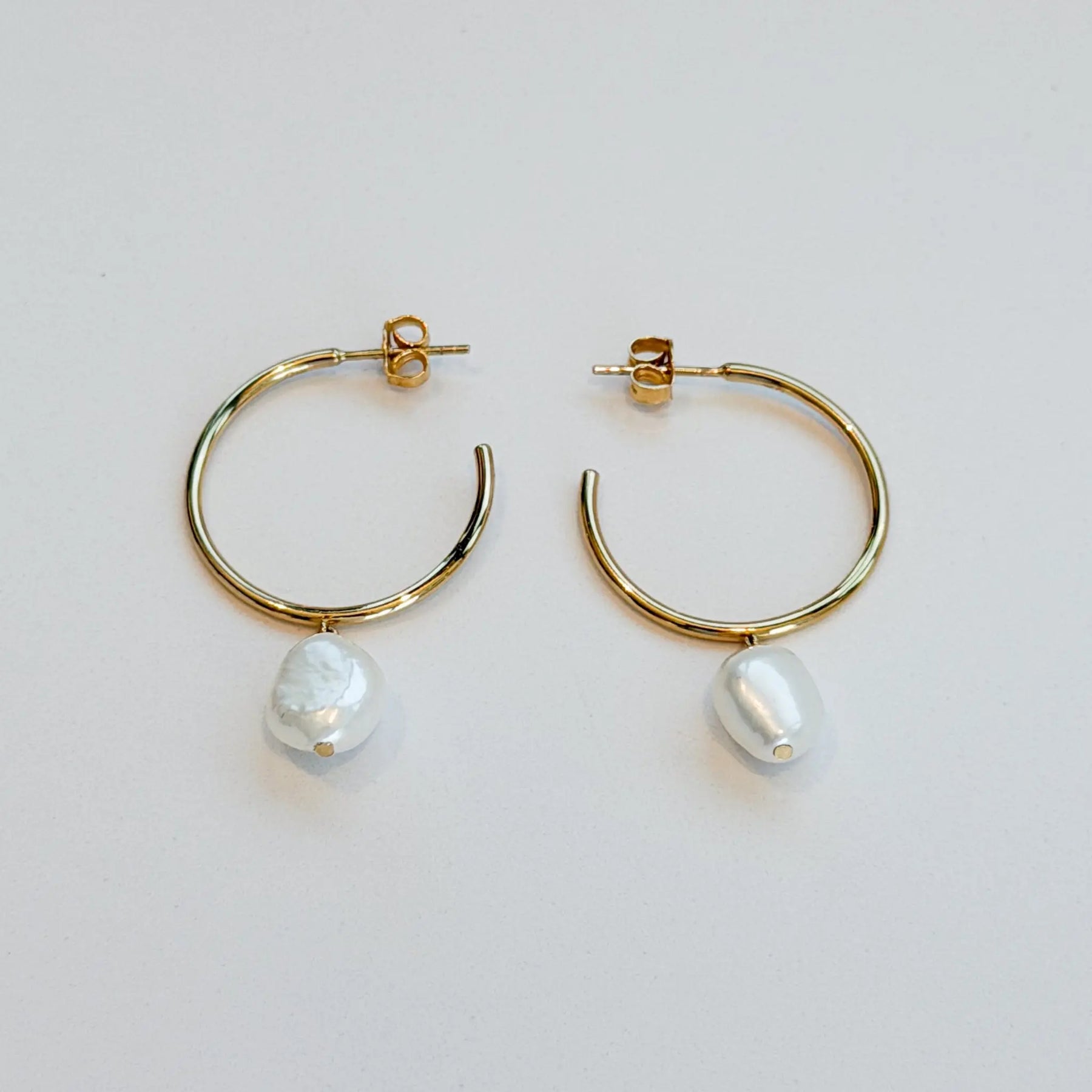 Baroque Pearl Hoop Earrings