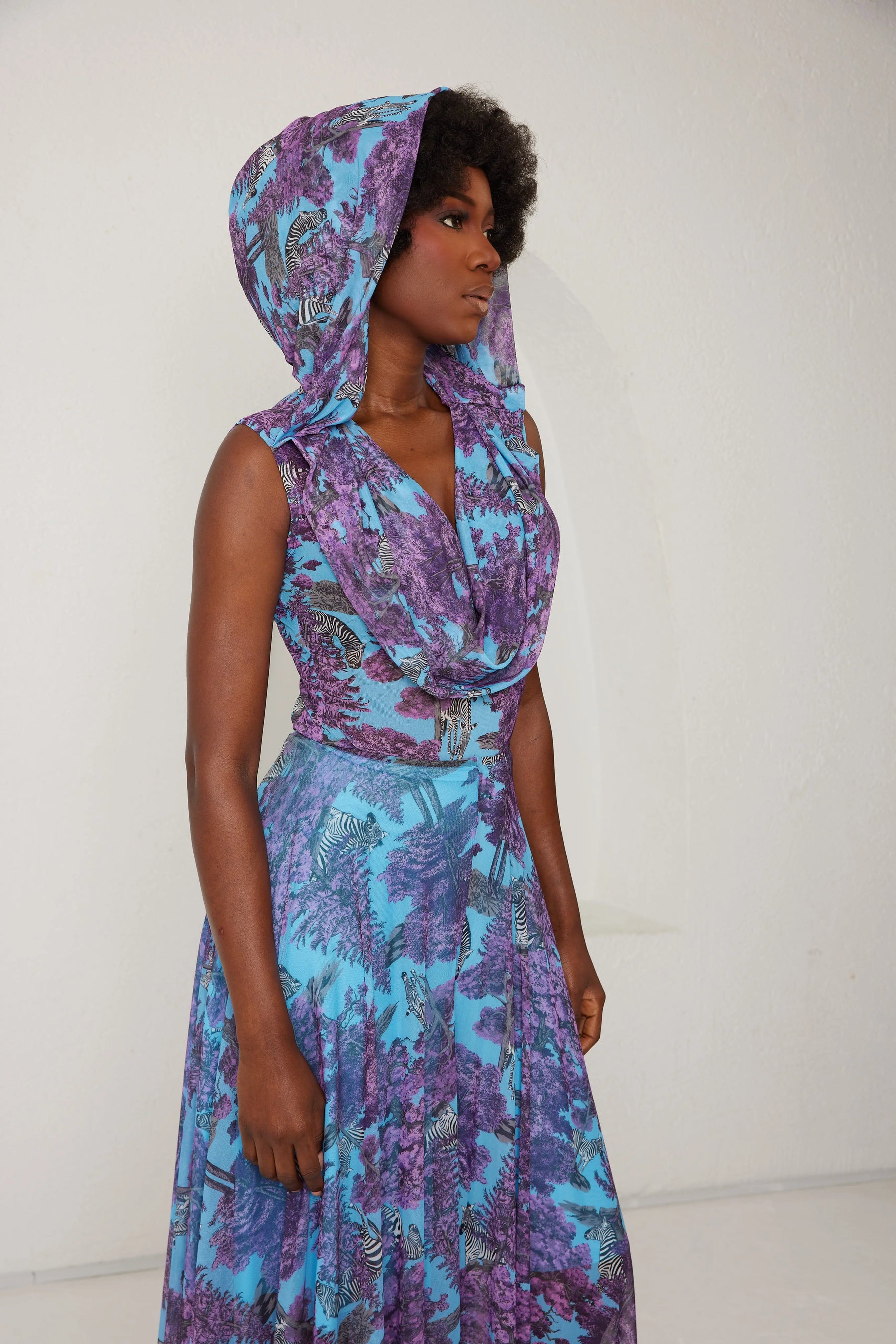 Two-Piece Palazzo Set – Afterlight Safari- Aqua