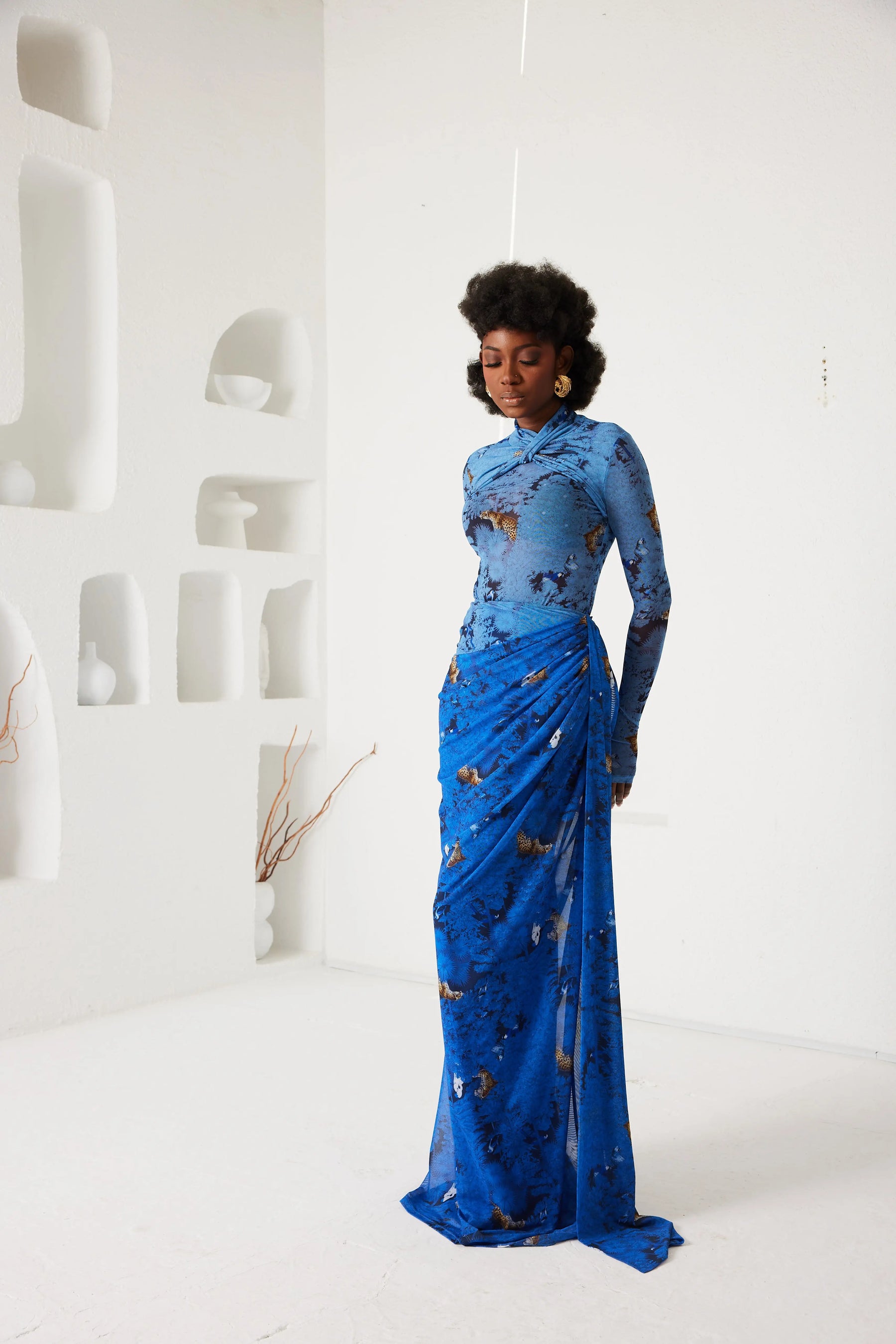 Two-Piece Skirt Set – Dream Eden Mirage- Indigo