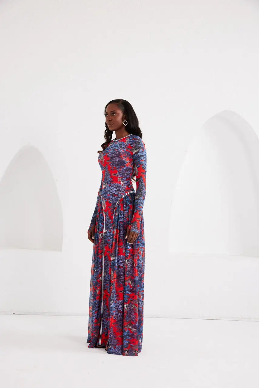 Maxi Dress - Dream Safari- Ruby Red
