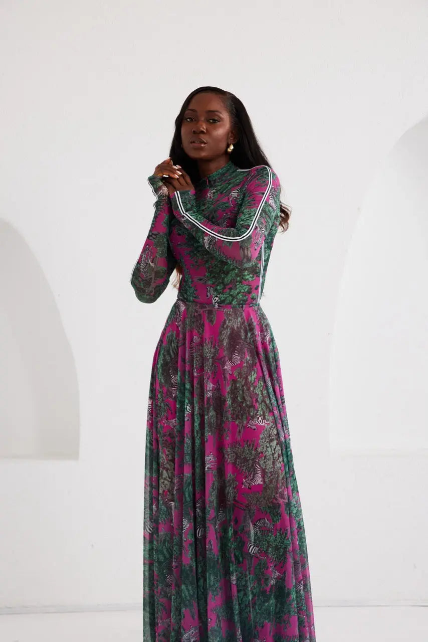 Two-Piece Skirt Set – Sportline Dream Safari- Pink-Green