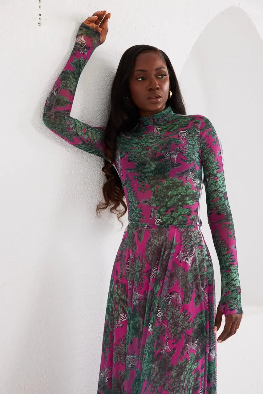 Two-Piece Skirt Set – Sportline Dream Safari- Pink-Green