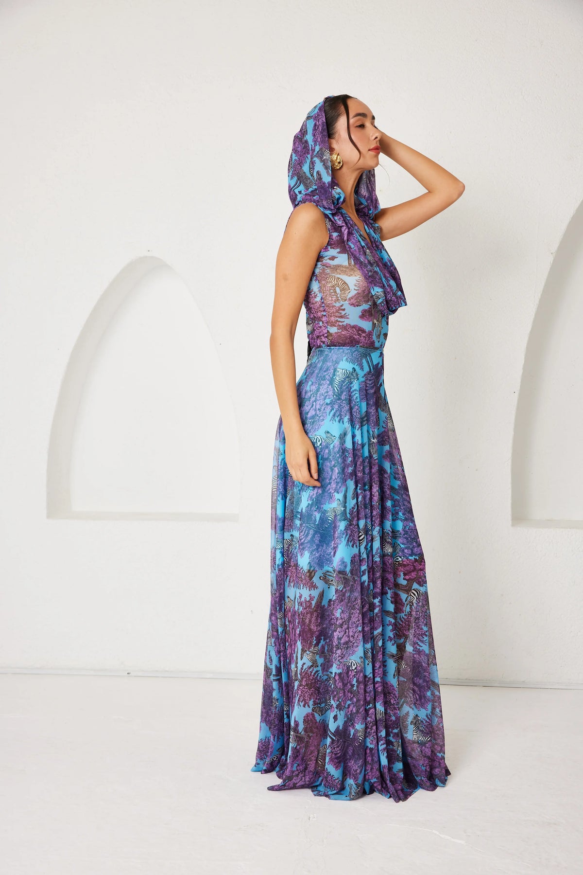 Two-Piece Palazzo Set – Afterlight Safari- Aqua
