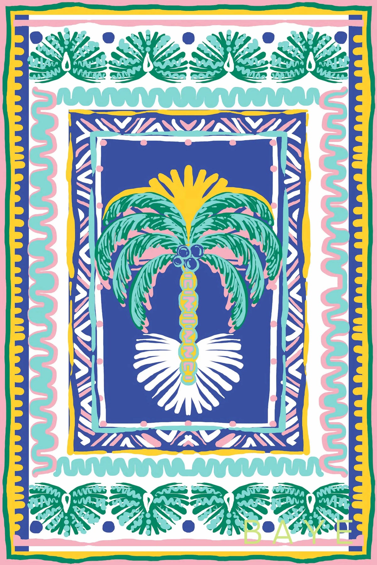 Sarong Blue Palm