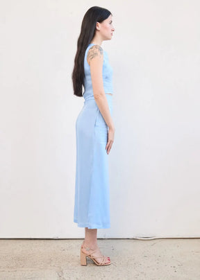 Boat Neck Crop Top In Cupro