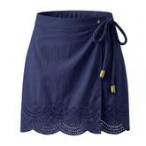 Short Wrap Skirt Navy