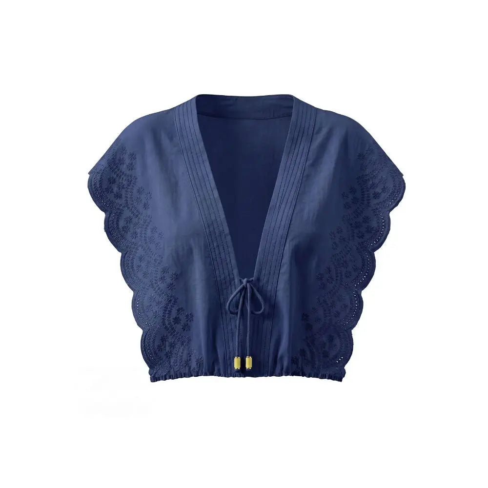 Flutter Sleeve Top Navy