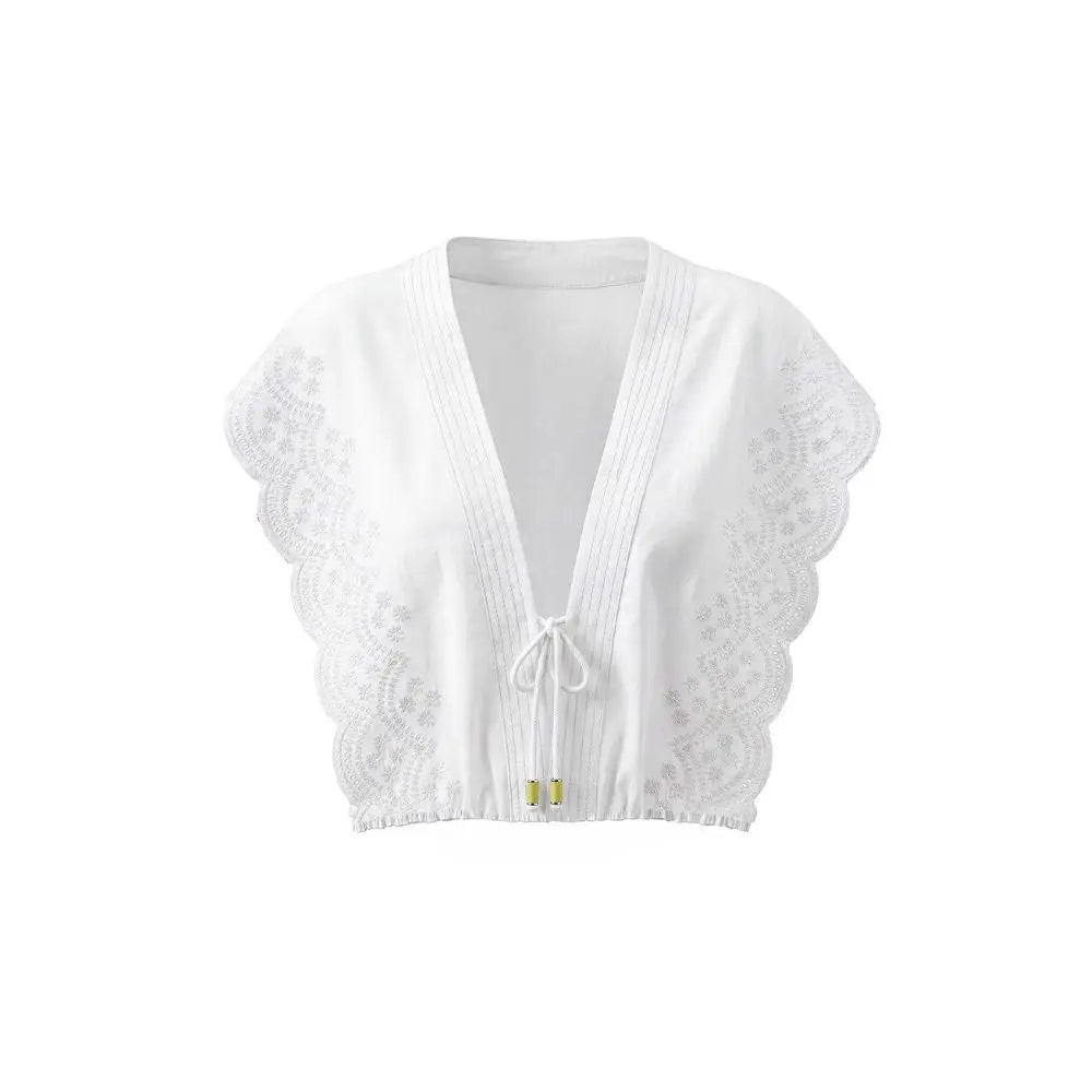 Flutter Sleeve Top White