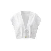 Flutter Sleeve Top White
