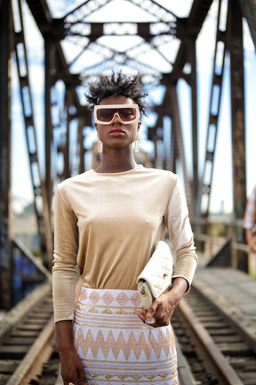Fall into Fabulous Velvet top “Nude”