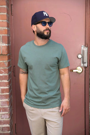 Mid-weight Slim tee Sage