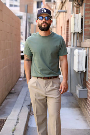 Mid-weight Slim tee Sage