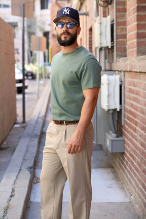 Mid-weight Slim tee Sage