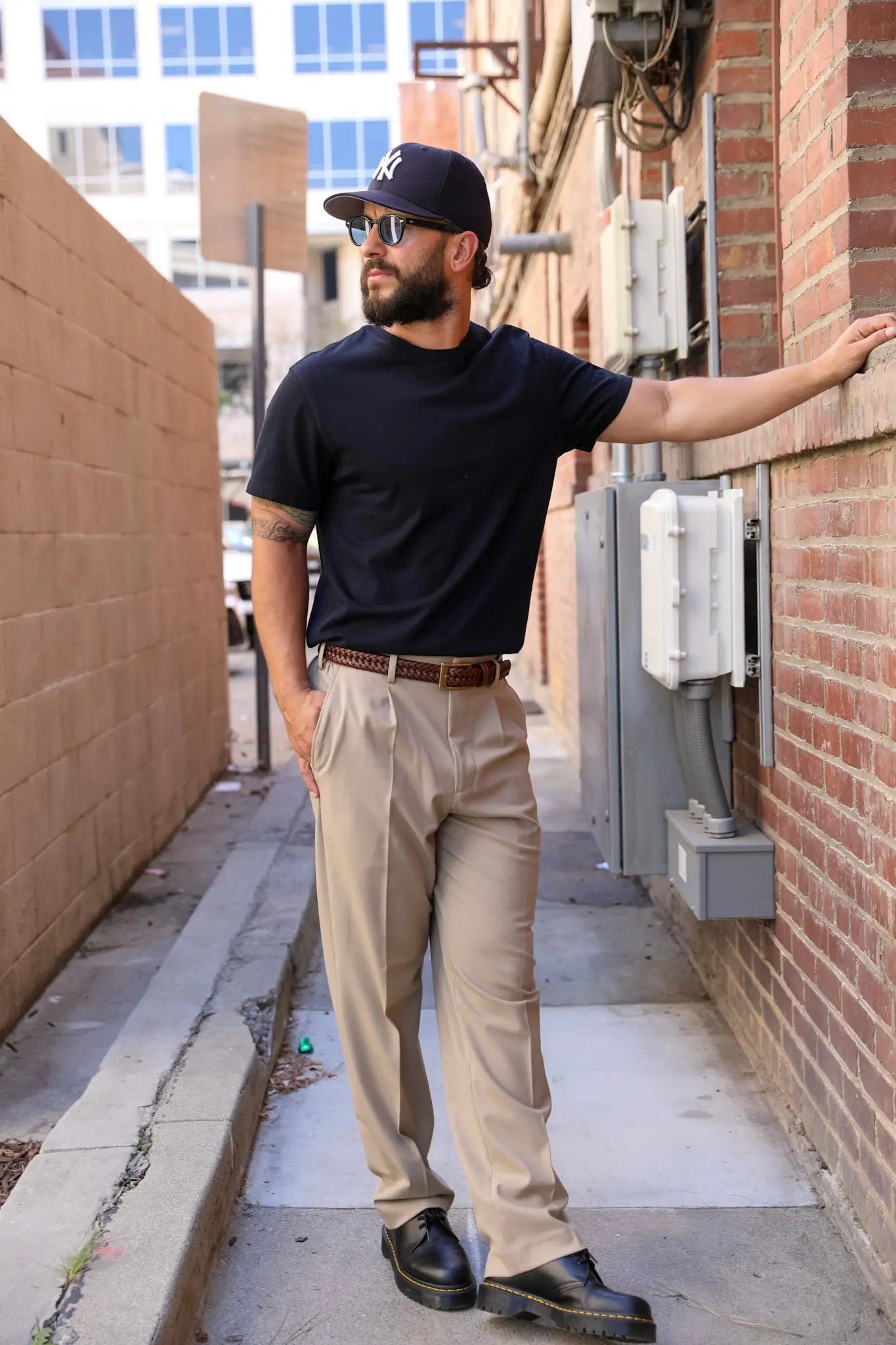 Mid-weight Slim tee Black