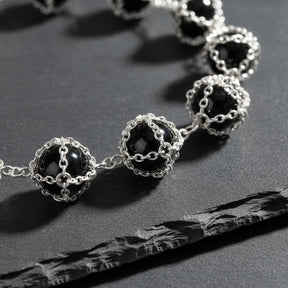 Caged Onyx Silver Necklace