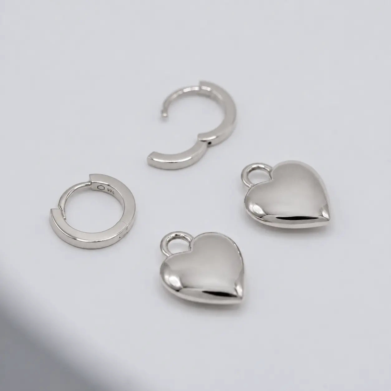 Huggie Heart Drop Earrings