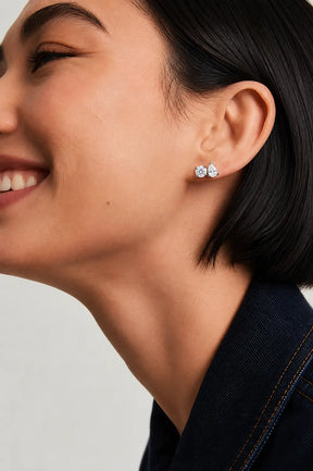 14K Gold 1 1/6 CTW Lab-Grown Diamond Two-Stone Stud Earrings