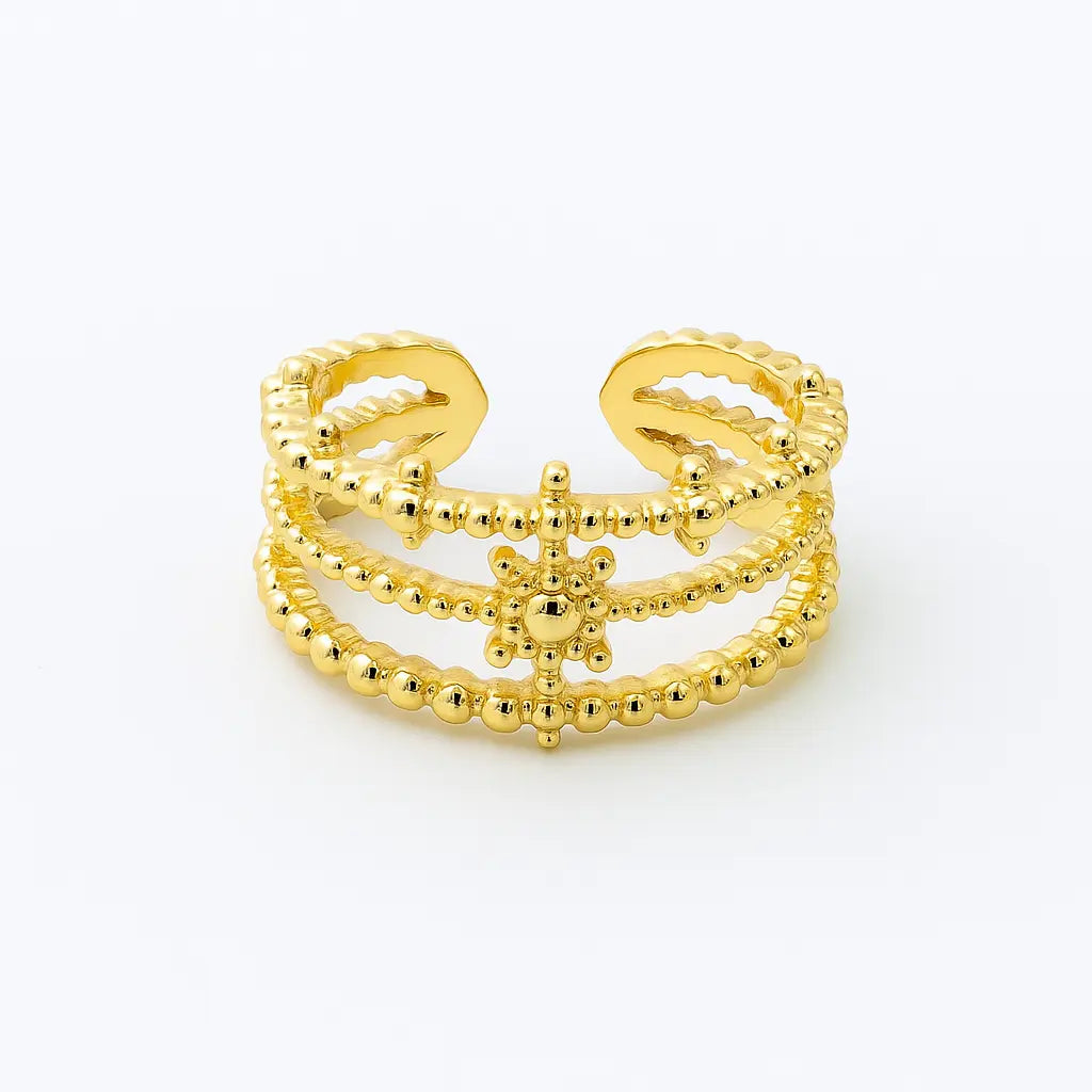 Gilded Compass Stacking Ring