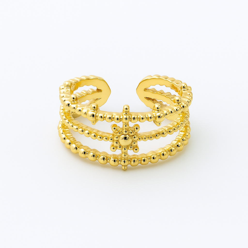 Gilded Compass Stacking Ring