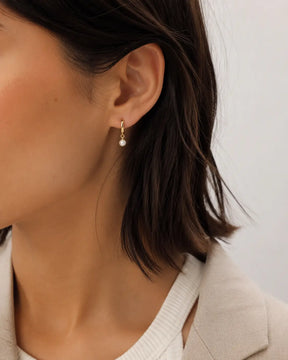 Cultured Seed Pearl Hoop Earrings in 14K Gold